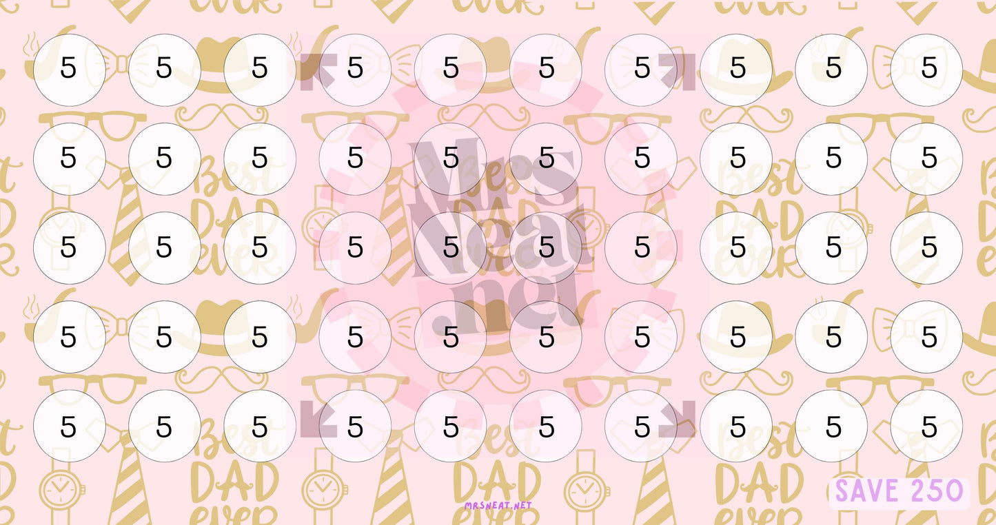 Father Day Fund Savings Challenge, A6, Printable, Colorful, Cute, 6 Challenges, Gift for Daddy, Gift for Father, Budget Tracker, Savings Tracker, Cash Stuffing, Tiny Mini Savings Challenge, Kawaii Savings Challenge, Low Income Savings Challenge, Low income budget tracker