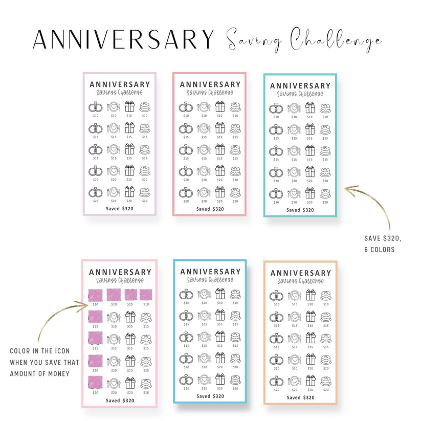 A6 Saving Challenge Printable Bundle - M435 – mrsneat