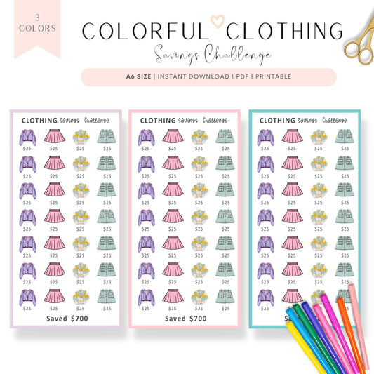 A6 Colorful Clothing Savings Challenge