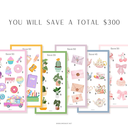 6 Mini Savings Challenges Printable Save $300