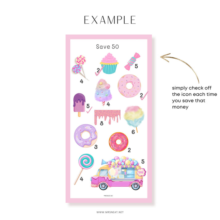 6 Mini Savings Challenges Printable Total Save $300 - M554 – mrsneat