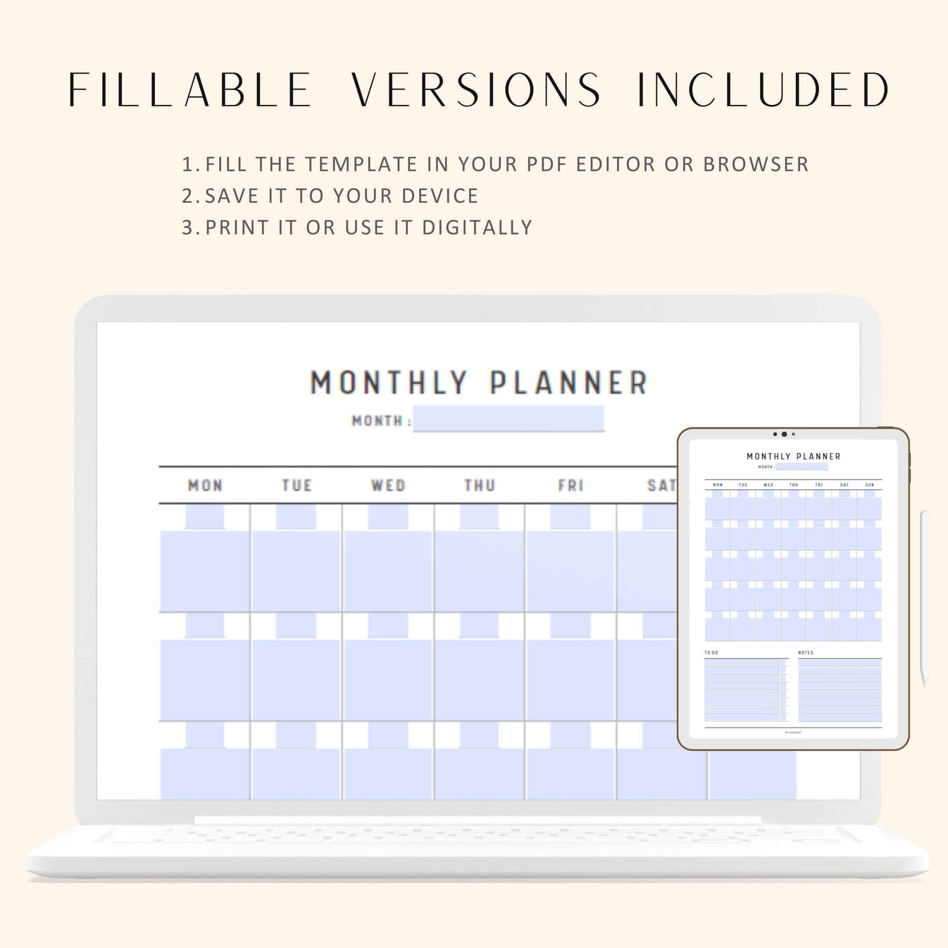 Minimalist Daily, Weekly & Monthly Planner - M131 – mrsneat