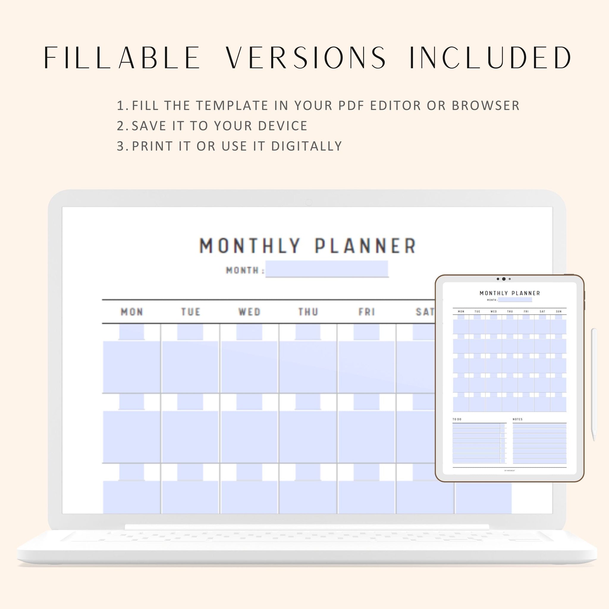 Minimalist Daily, Weekly & Monthly Planner – mrsneat