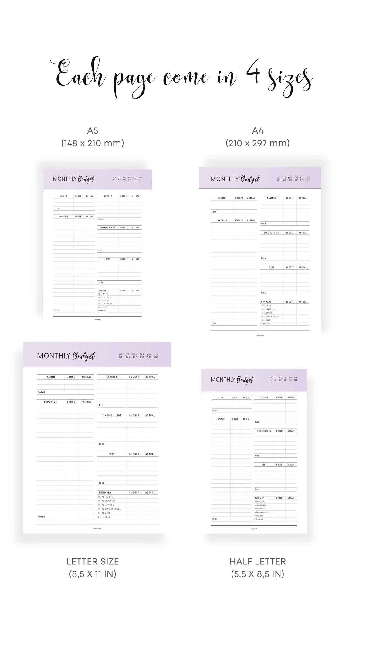 Monthly Budget Tracker Template – mrsneat