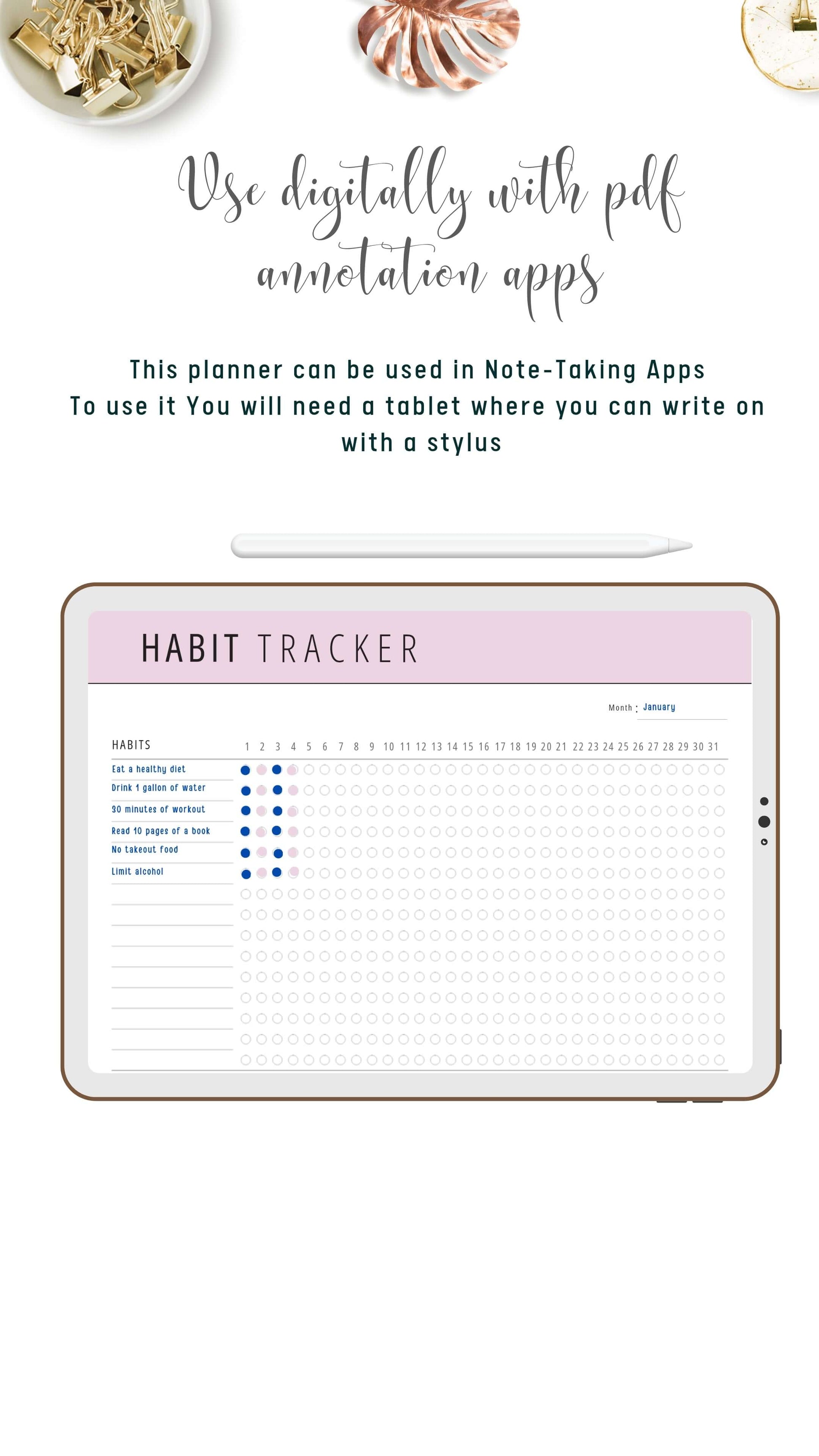 Digital Monthly Habit Tracker