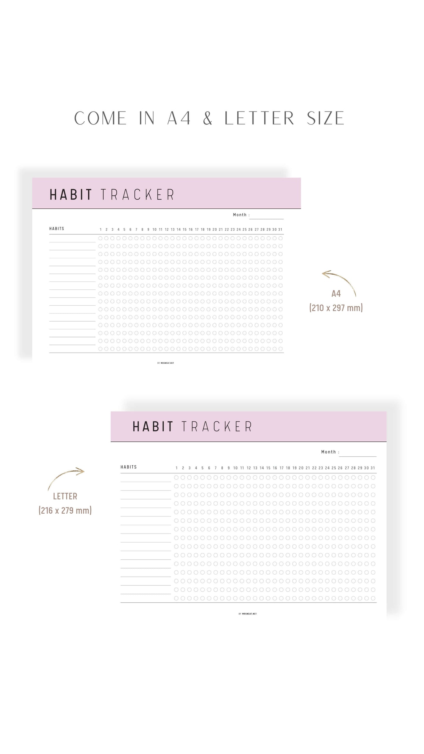 Monthly Habit Tracker Printable