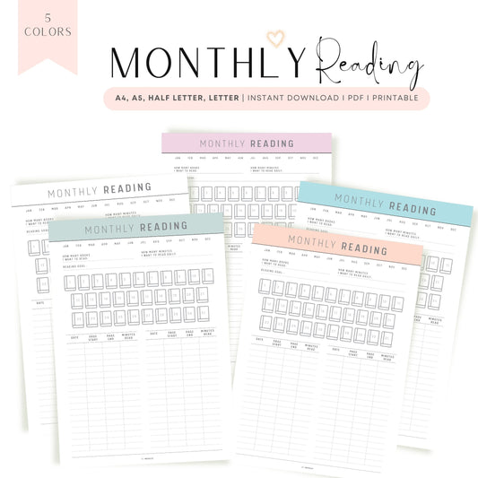 Monthly Reading Tracker Template Printable