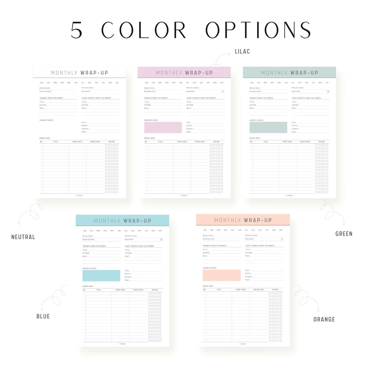 Monthly Reading Wrap Up Template mrsneat Monthly Reading Wrap Up Template mrsneat