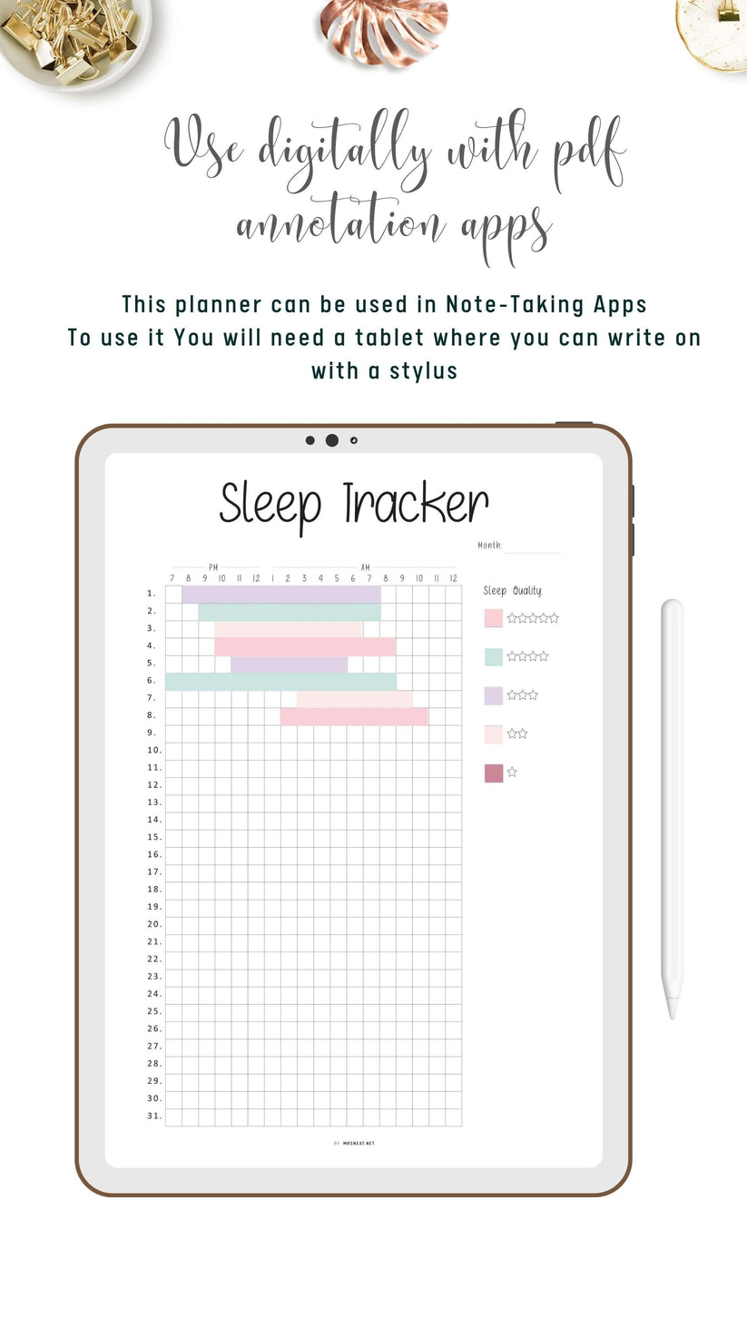 Printable Sleep Quality Journal - M356 – mrsneat