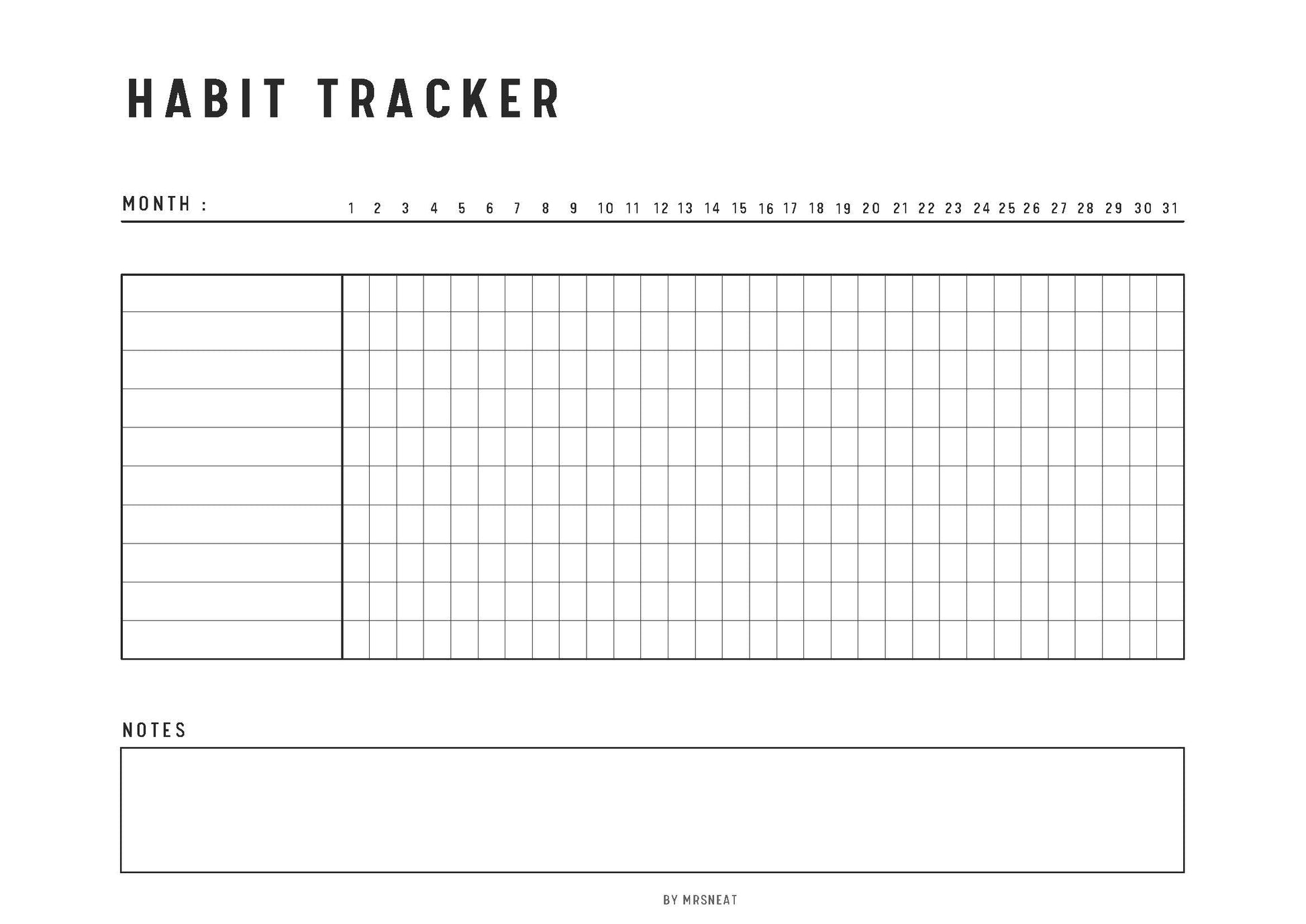 Fillable Habit Tracker Printable, Habit Tracker Journal, Daily Weekly Monthly Habit Tracker, PDF, A4, A5, Letter, Half Letter