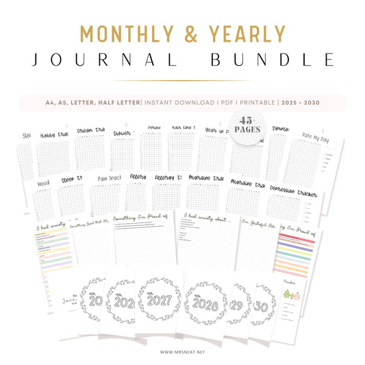 Monthly and Yearly Journal Bundle - M551