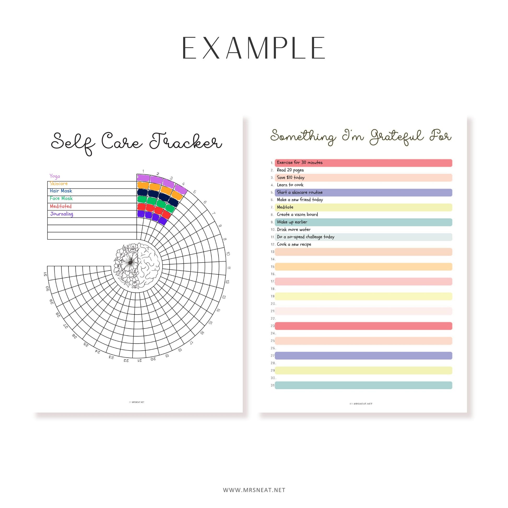 Monthly and Yearly Journal Bundle, 40 pages yearly tracker, 5 pages monthly tracker, 12 months habit tracker included, A4, A5, Letter, Half Letter, PDF Fillable, Digital Planner, Printable Planner, Instant Download