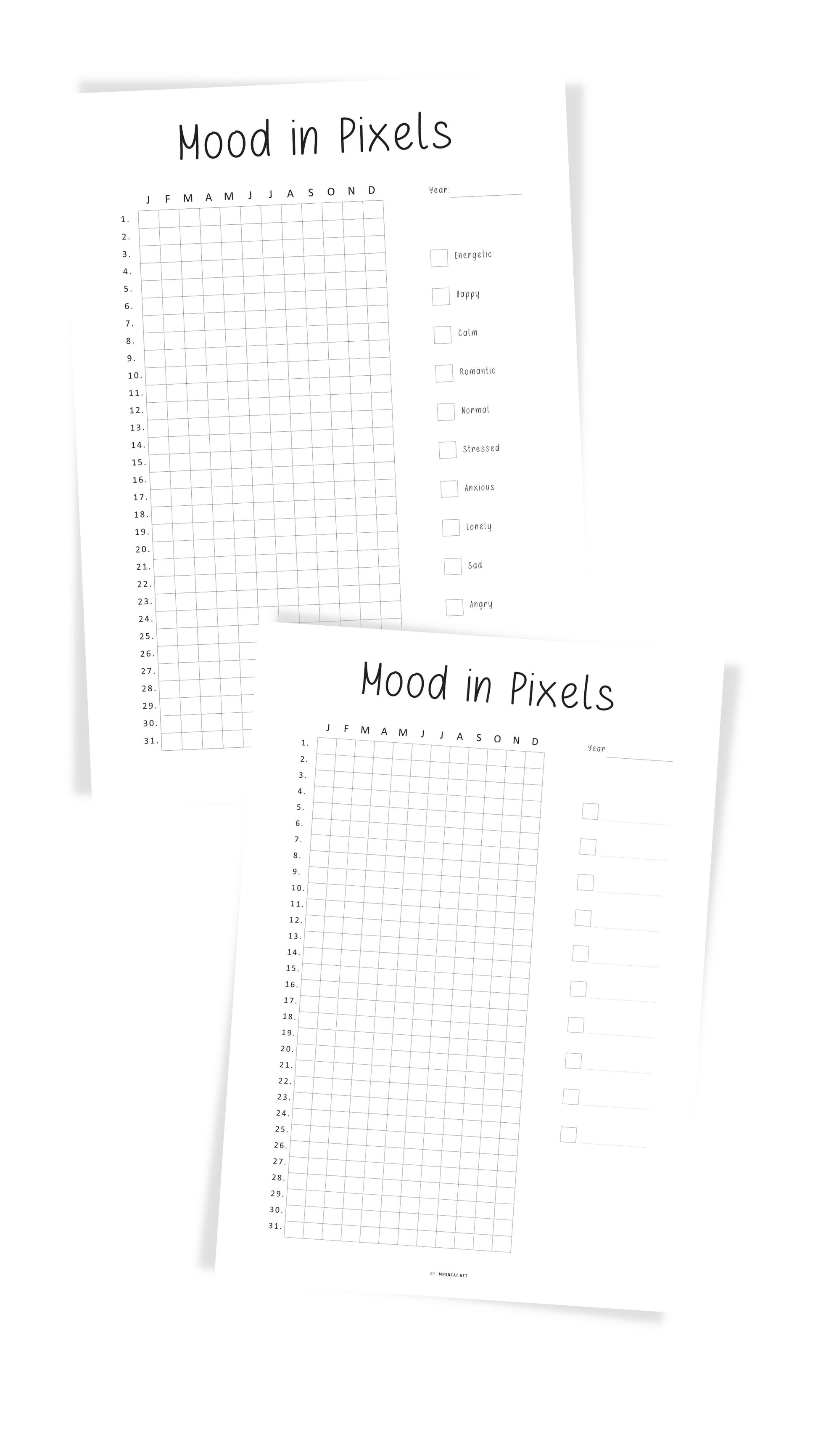 Year in Pixels Printable PDF