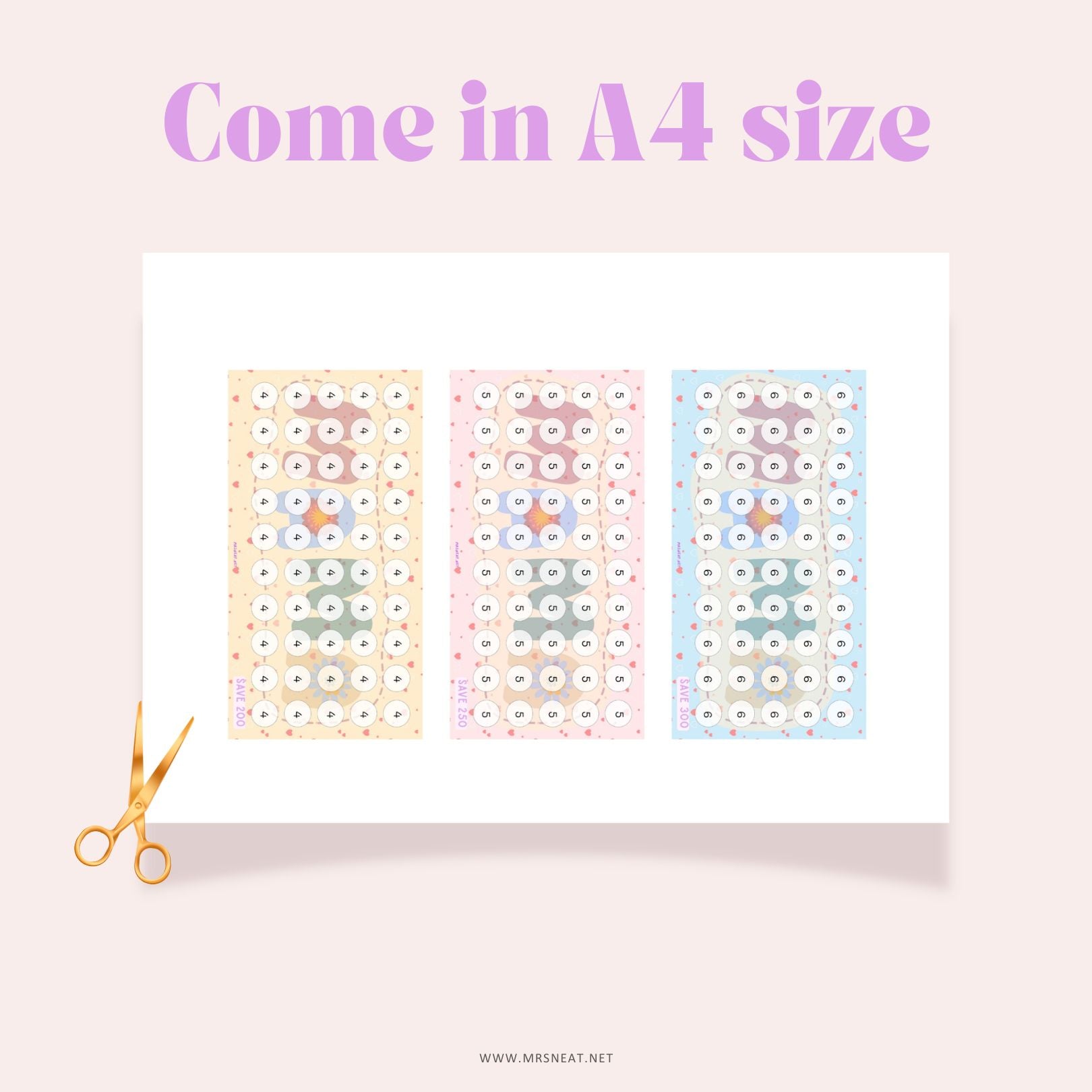 Mother Day Savings Challenge, Save 1050, A6, 6 Challenges, Colorful, Gift for Mother, Gift for Mommy