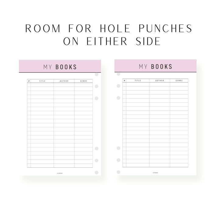 My Books List Template Printable - M220 – mrsneat