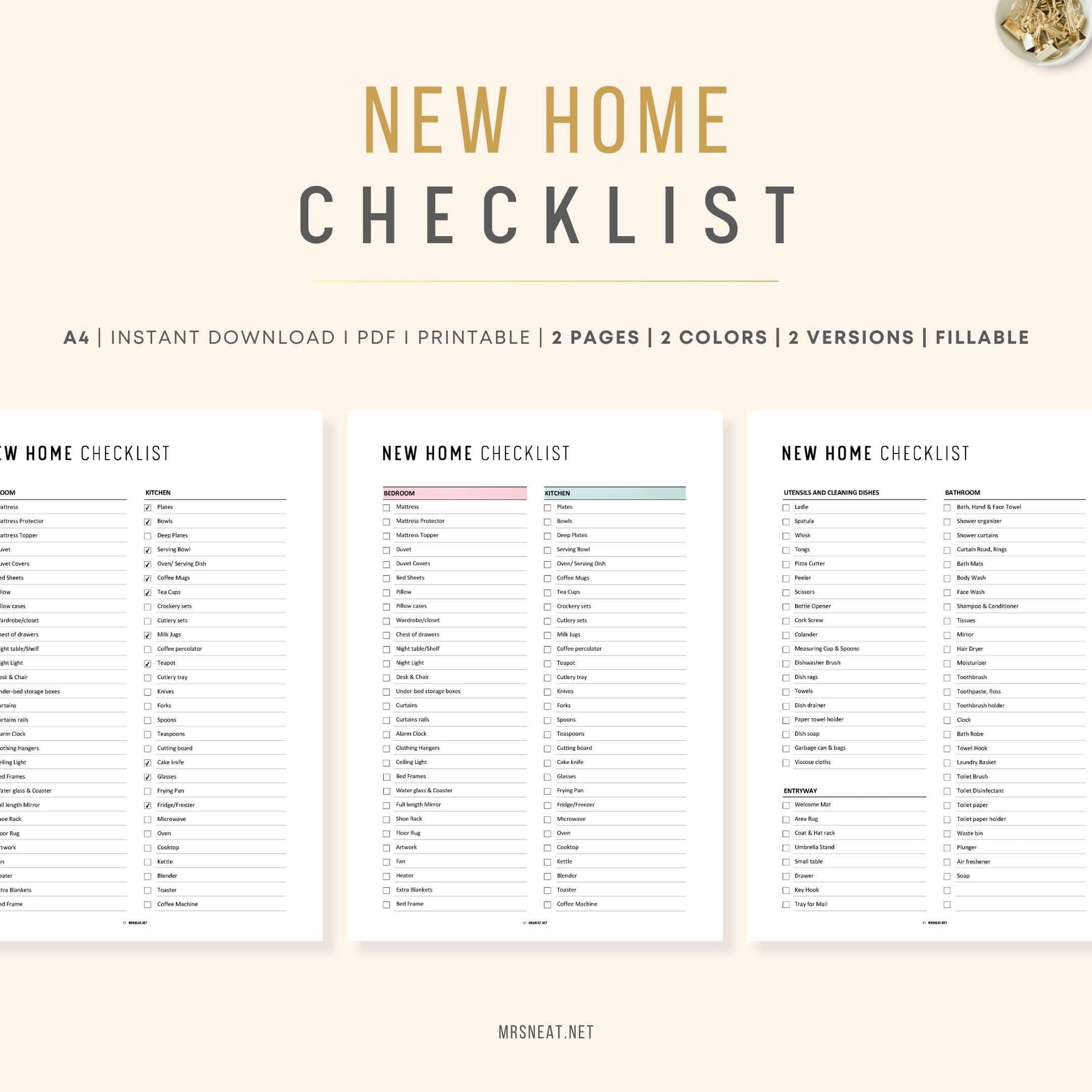 What to bring first when moving to a new house Checklist PDF