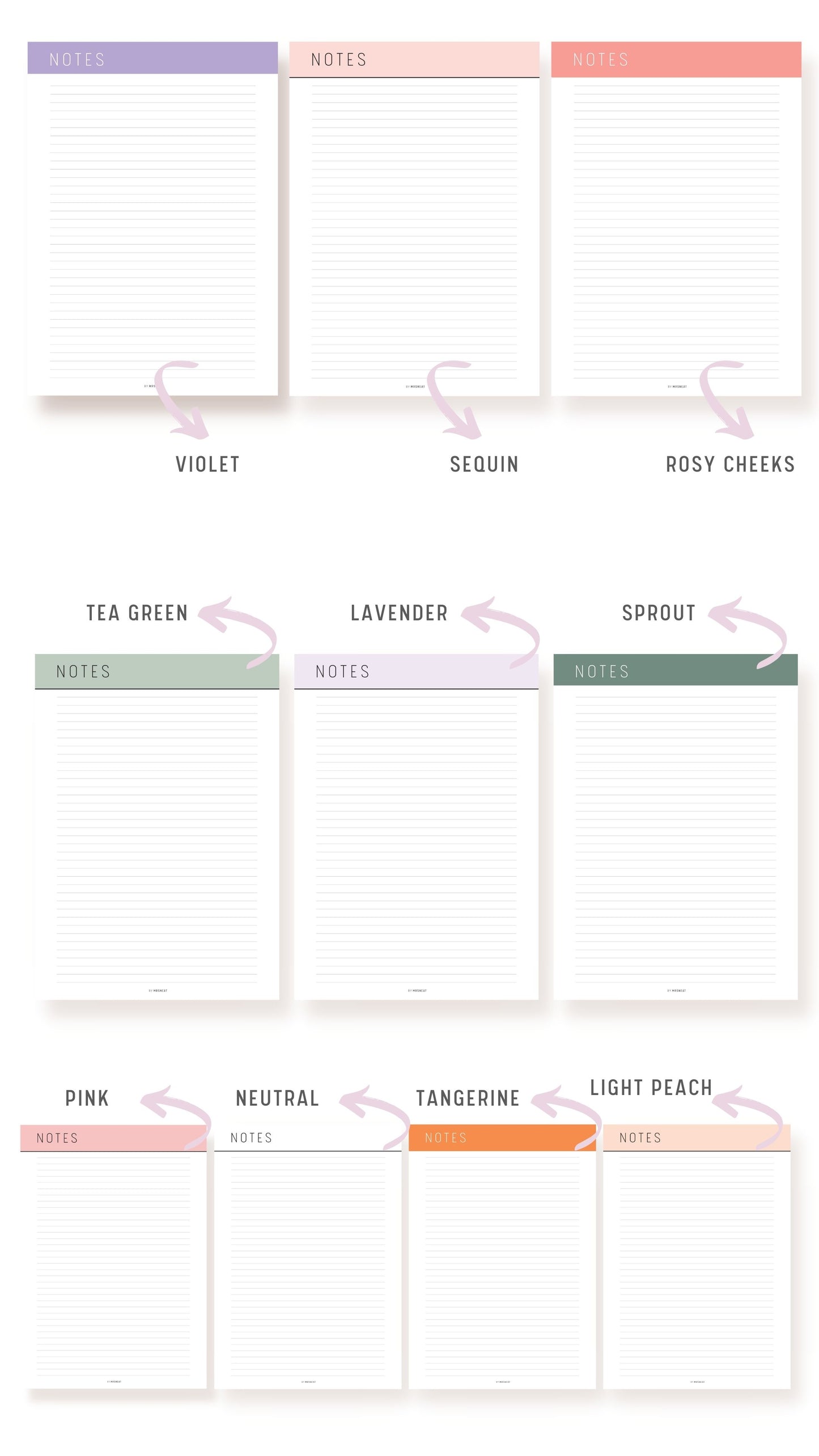 Beautiful Printable Notes Page Template