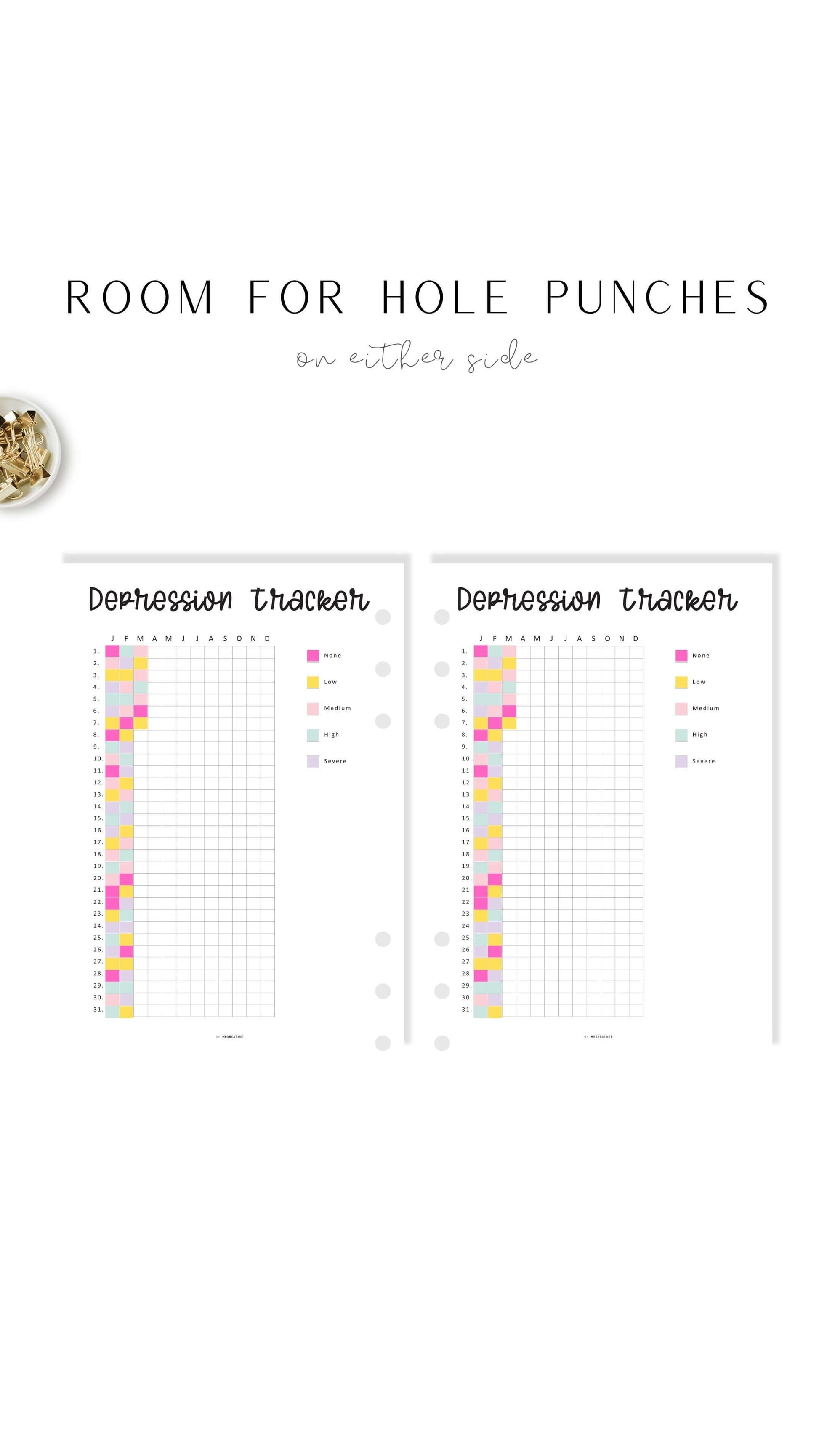 One Year Depression Tracker Printable