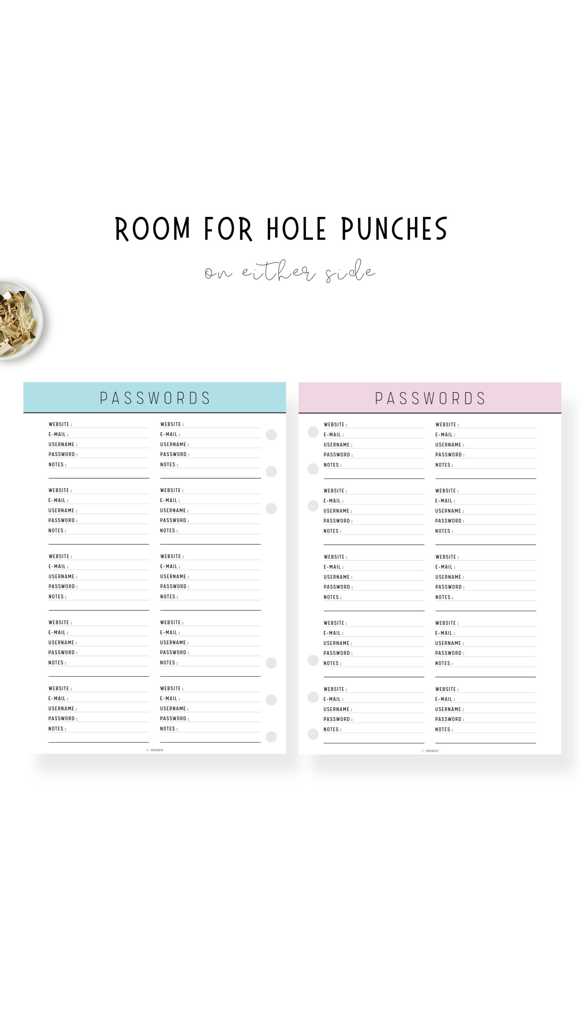 How to use Password Tracker Template Printable