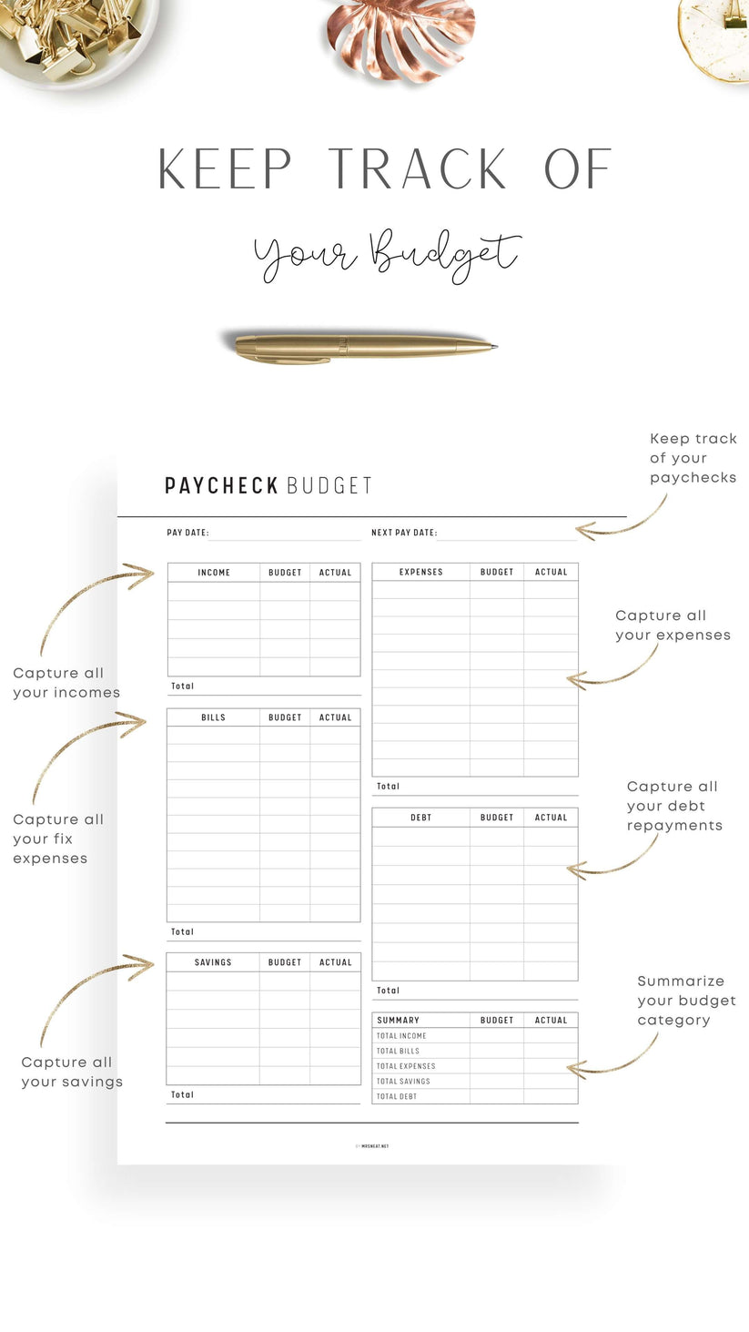 Printable Paycheck Budget Template Vol.02 – mrsneat Printable Paycheck Budget Template Vol.02 – mrsneat