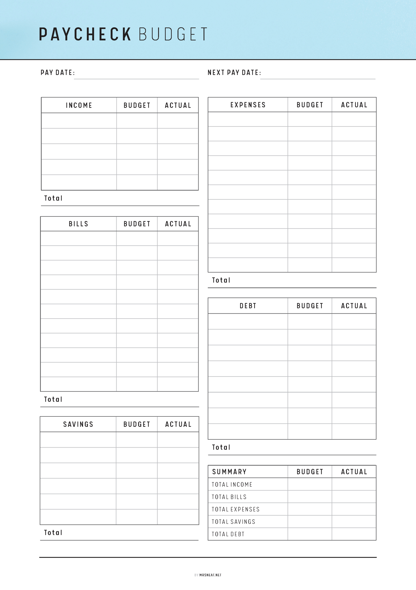 FILLABLE Paycheck Budget PRINTABLE: Monthly Budget Planner, 6 Colors, A4/A5/Letter/Half Letter (PDF), Paycheck Budget, Paycheck Planner, Paycheck Tracker, Monthly Budget Sheet, Paycheck Budget Card, Budget Planner, Paycheck Template, Paycheck Printable, Budget Template Page, Budget Printable, Monthly Budget Card, Bi-weekly Budget, Budget Overview