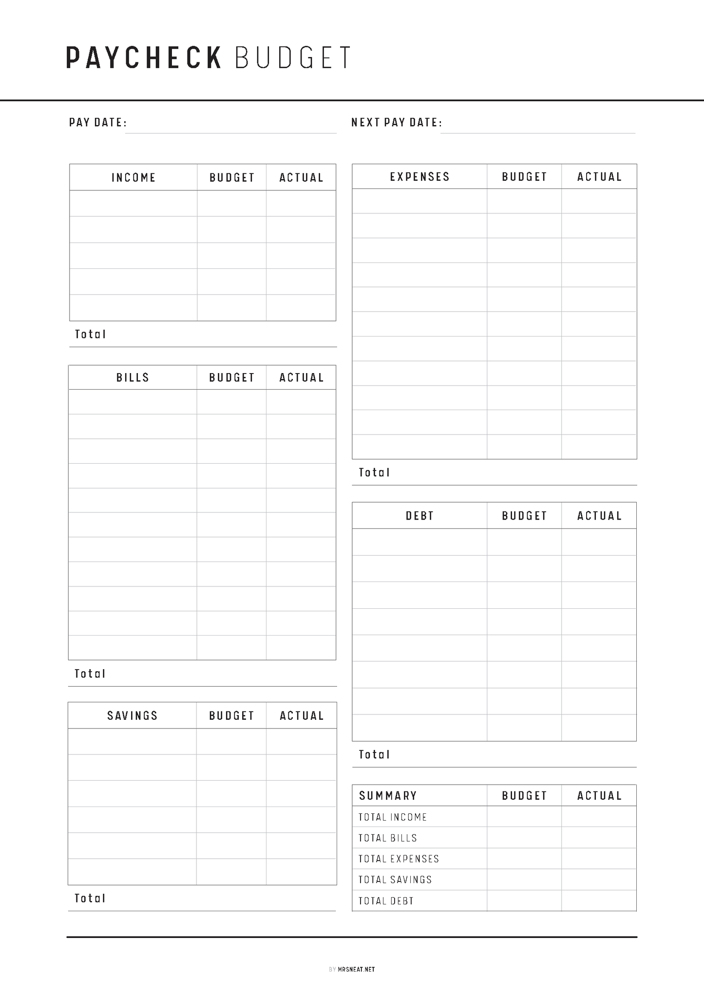 FILLABLE Paycheck Budget PRINTABLE: Monthly Budget Planner, 6 Colors, A4/A5/Letter/Half Letter (PDF), Paycheck Budget, Paycheck Planner, Paycheck Tracker, Monthly Budget Sheet, Paycheck Budget Card, Budget Planner, Paycheck Template, Paycheck Printable, Budget Template Page, Budget Printable, Monthly Budget Card, Bi-weekly Budget, Budget Overview