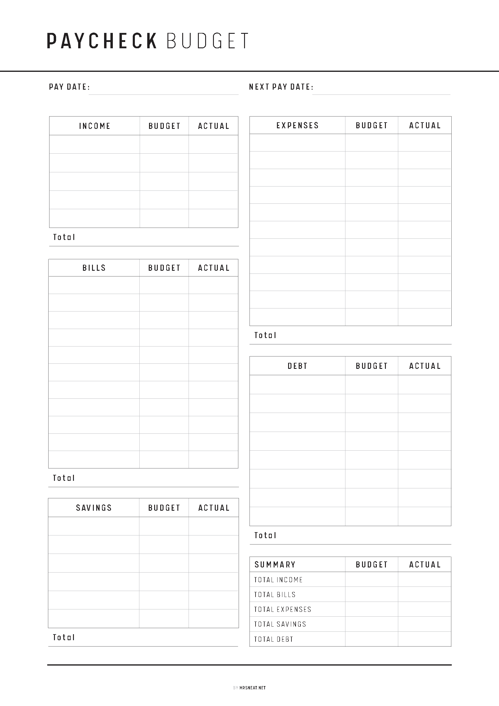 FILLABLE Paycheck Budget PRINTABLE: Monthly Budget Planner, 6 Colors, A4/A5/Letter/Half Letter (PDF), Paycheck Budget, Paycheck Planner, Paycheck Tracker, Monthly Budget Sheet, Paycheck Budget Card, Budget Planner, Paycheck Template, Paycheck Printable, Budget Template Page, Budget Printable, Monthly Budget Card, Bi-weekly Budget, Budget Overview