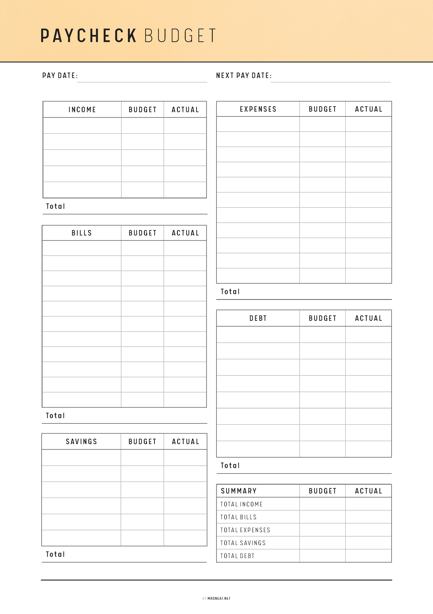 FILLABLE Paycheck Budget PRINTABLE: Monthly Budget Planner, 6 Colors, A4/A5/Letter/Half Letter (PDF), Paycheck Budget, Paycheck Planner, Paycheck Tracker, Monthly Budget Sheet, Paycheck Budget Card, Budget Planner, Paycheck Template, Paycheck Printable, Budget Template Page, Budget Printable, Monthly Budget Card, Bi-weekly Budget, Budget Overview