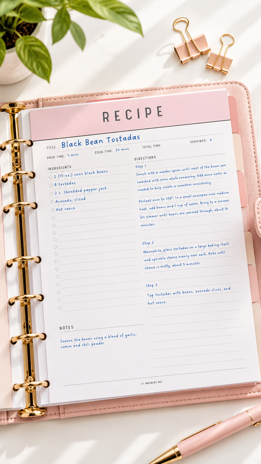 Recipe Page PRINTABLE - M288