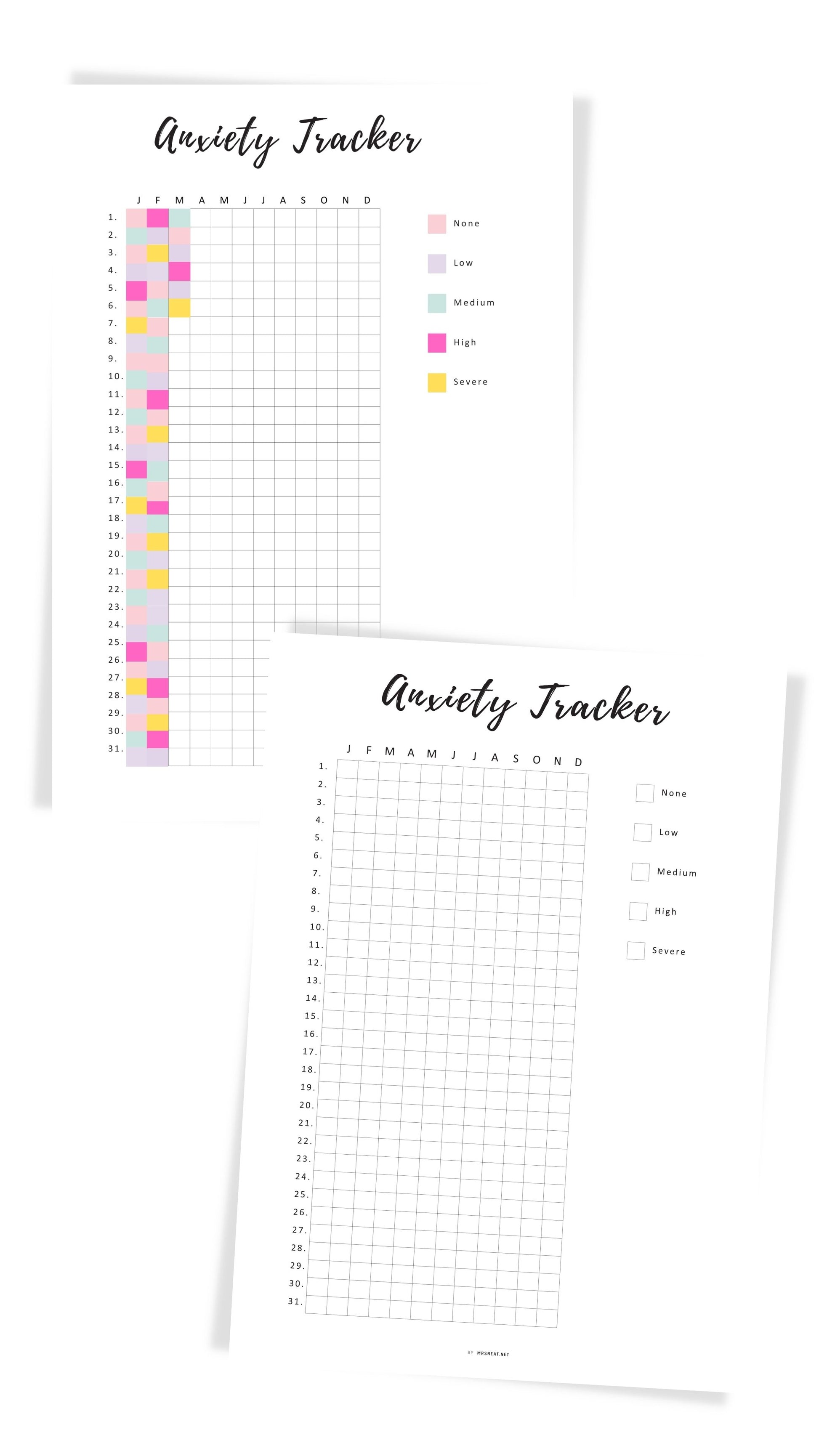 Anxiety Tracker Printable PDF