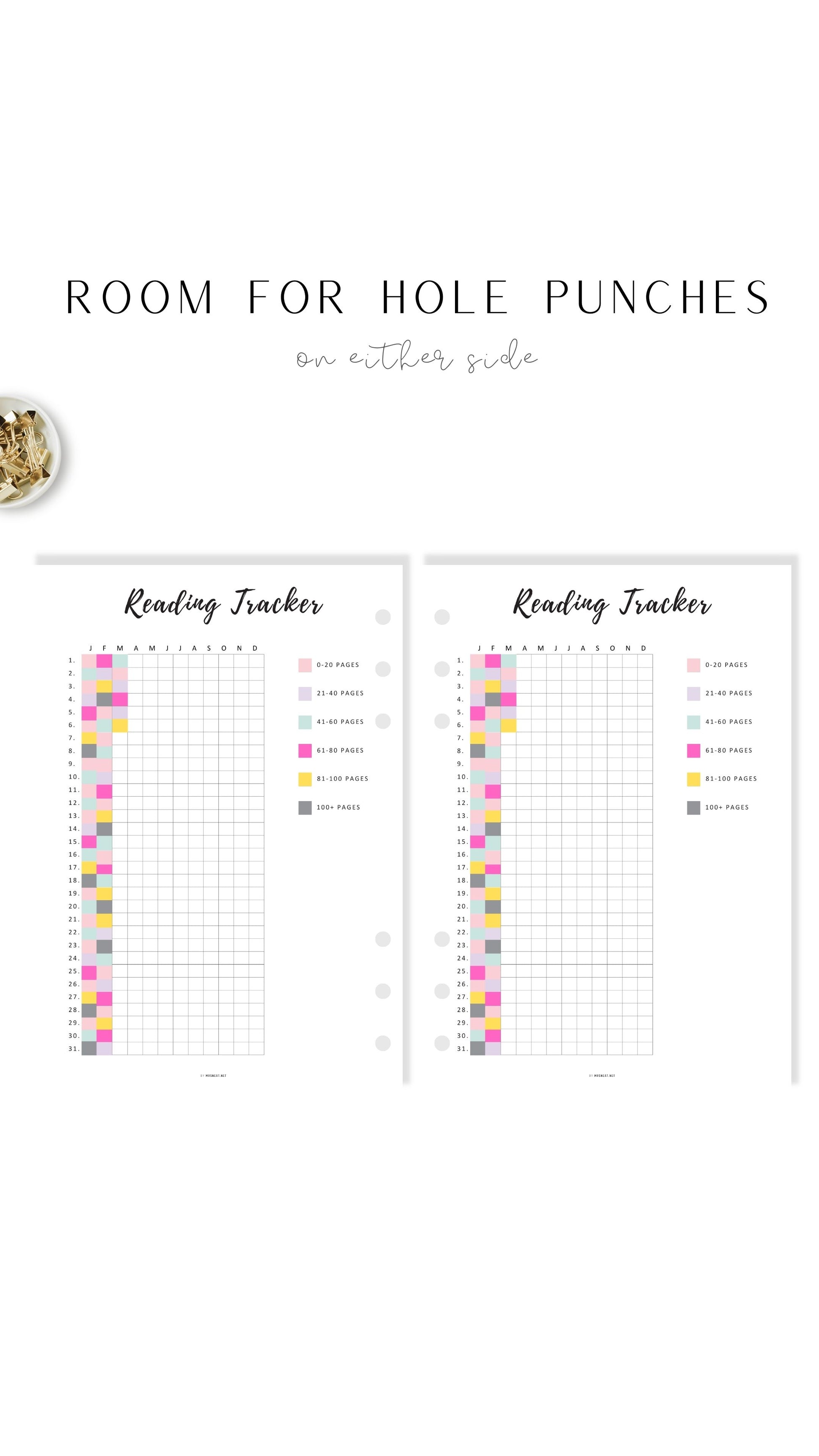 Printable Reading Tracker One Year Template