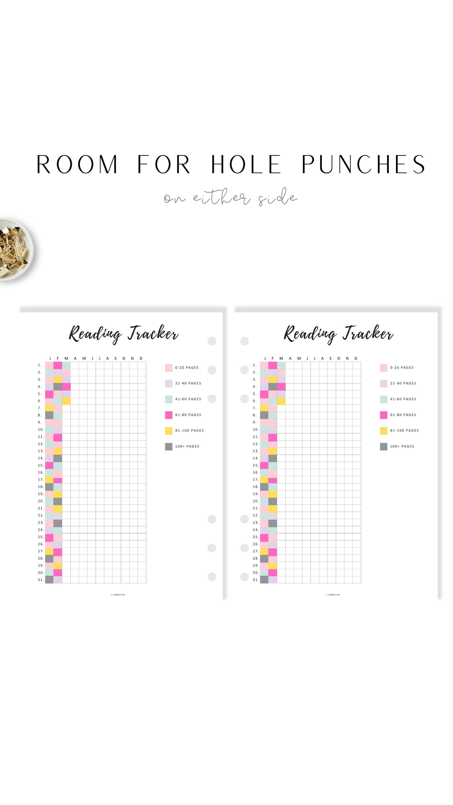 Printable Reading Tracker One Year Template