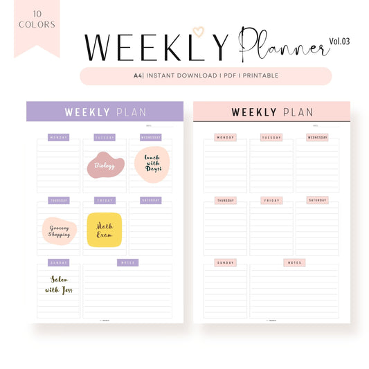 Printable Weekly Planner Template Pdf