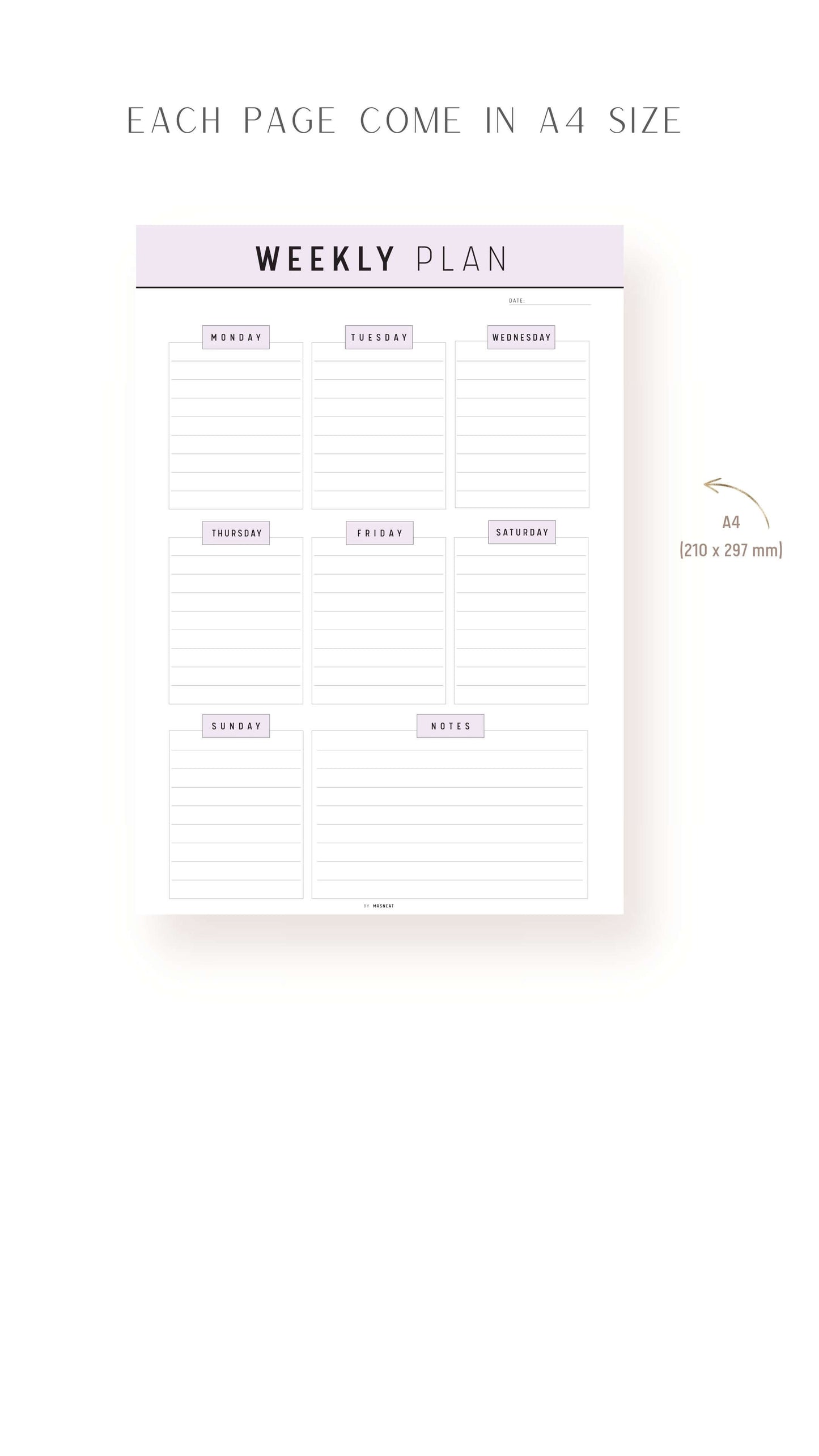 Printable Weekly Planner Template Pdf