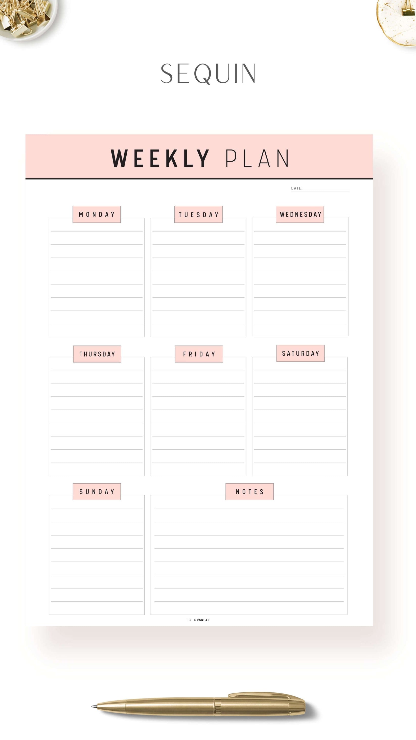 Printable Weekly Planner Pdf Mrsneat