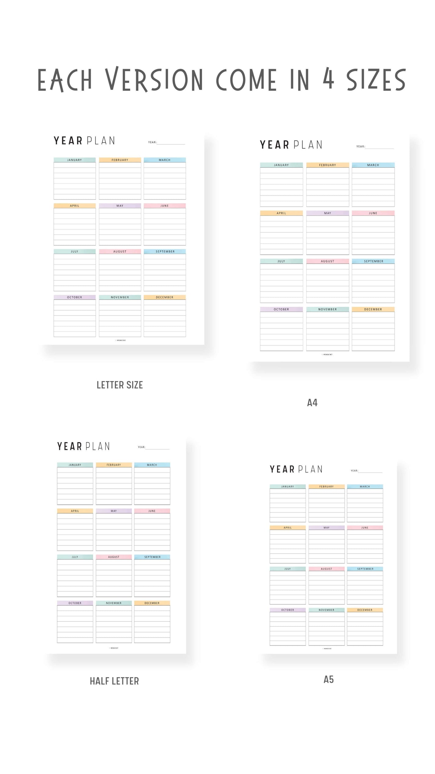 Printable Yearly Planner Template Mrsneat