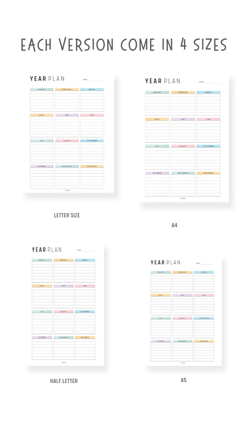 Printable Yearly Planner Template Mrsneat