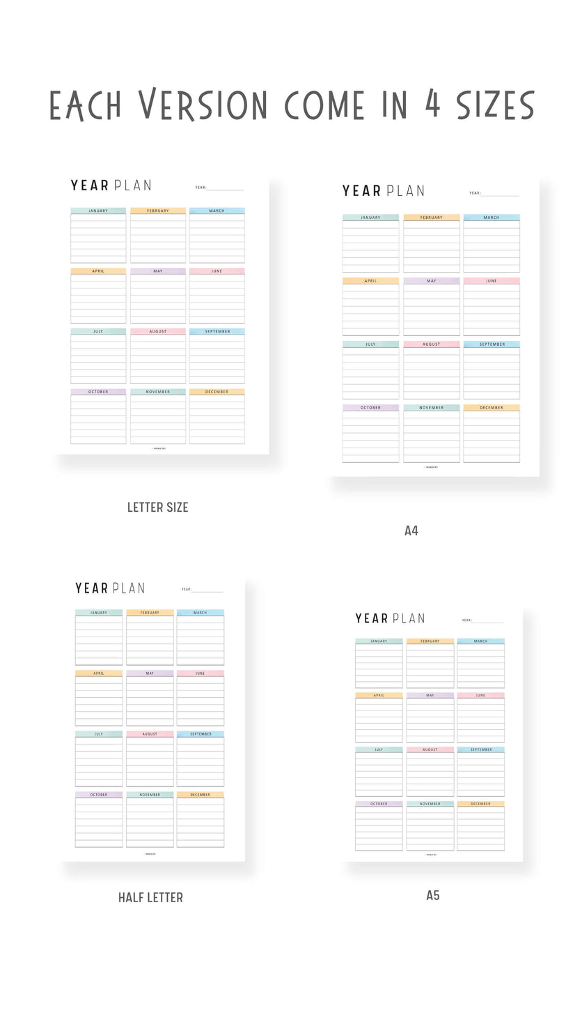 Printable Yearly Planner Template Mrsneat