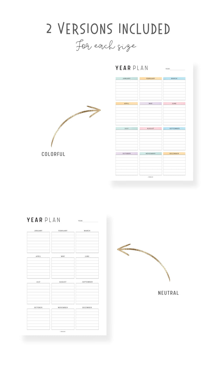 Printable Yearly Planner Template mrsneat