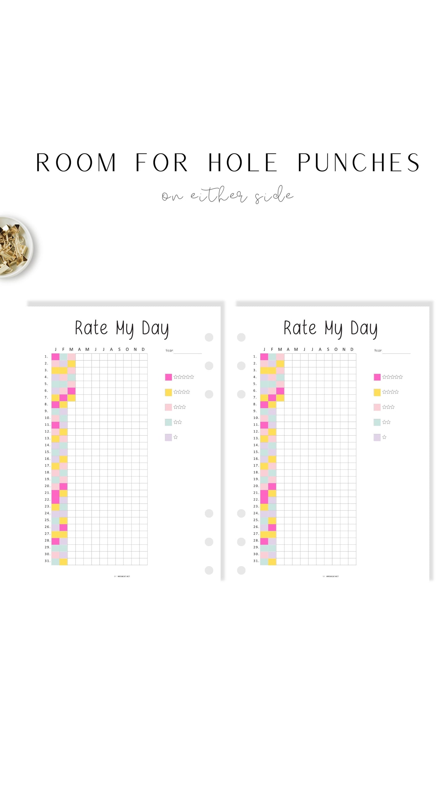 Rate My Day Tracker Template PDF
