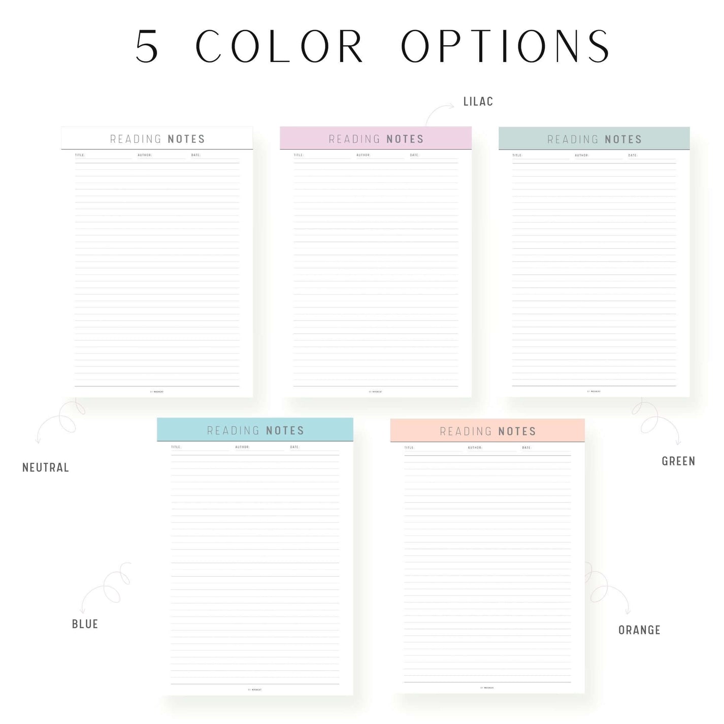 Reading Notes Template Printable mrsneat