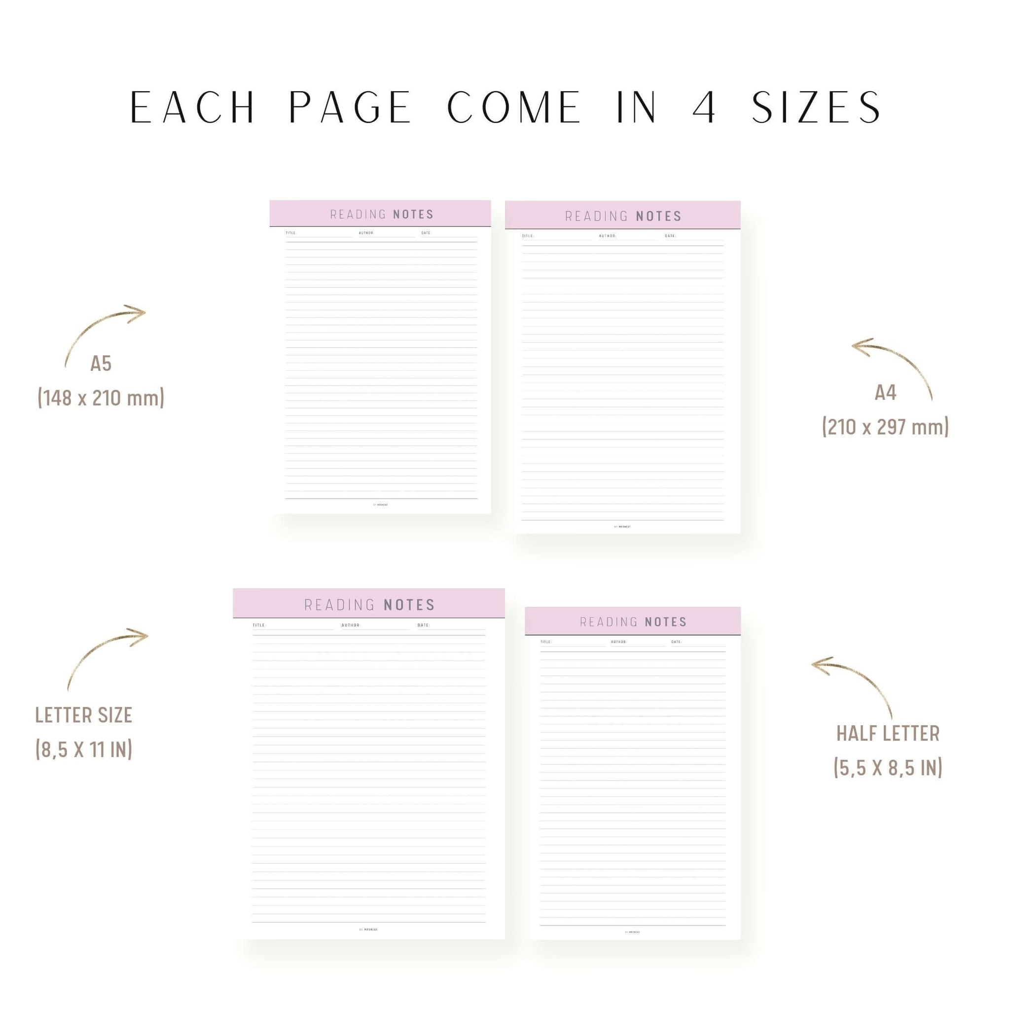 Reading Notes Template Printable Mrsneat