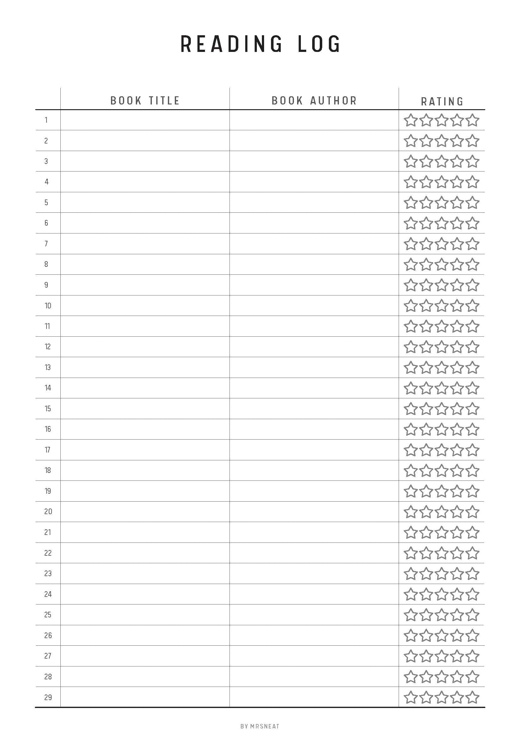 Reading Planner Bundle, Book Review, Reading Log, Books to Read List, A4, Letter, Half Letter, A5, PDF.