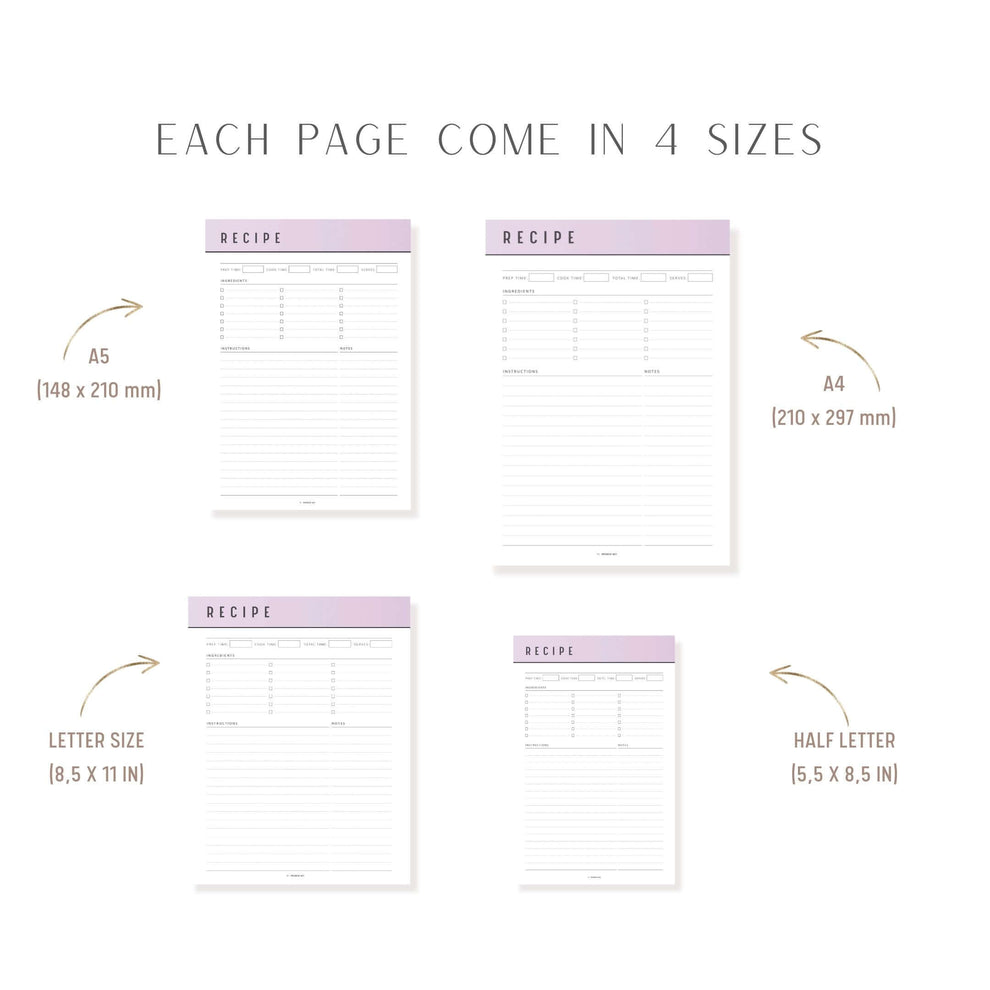 Recipe Page Template PDF - M461 – mrsneat