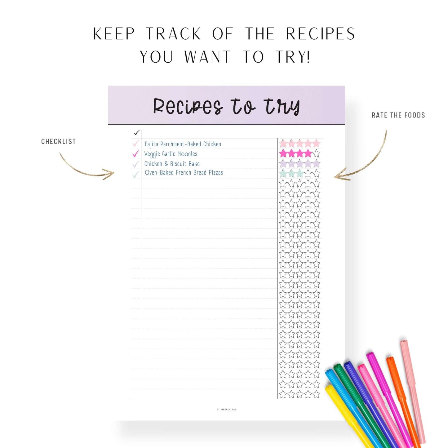 Recipe To Try Template Printable