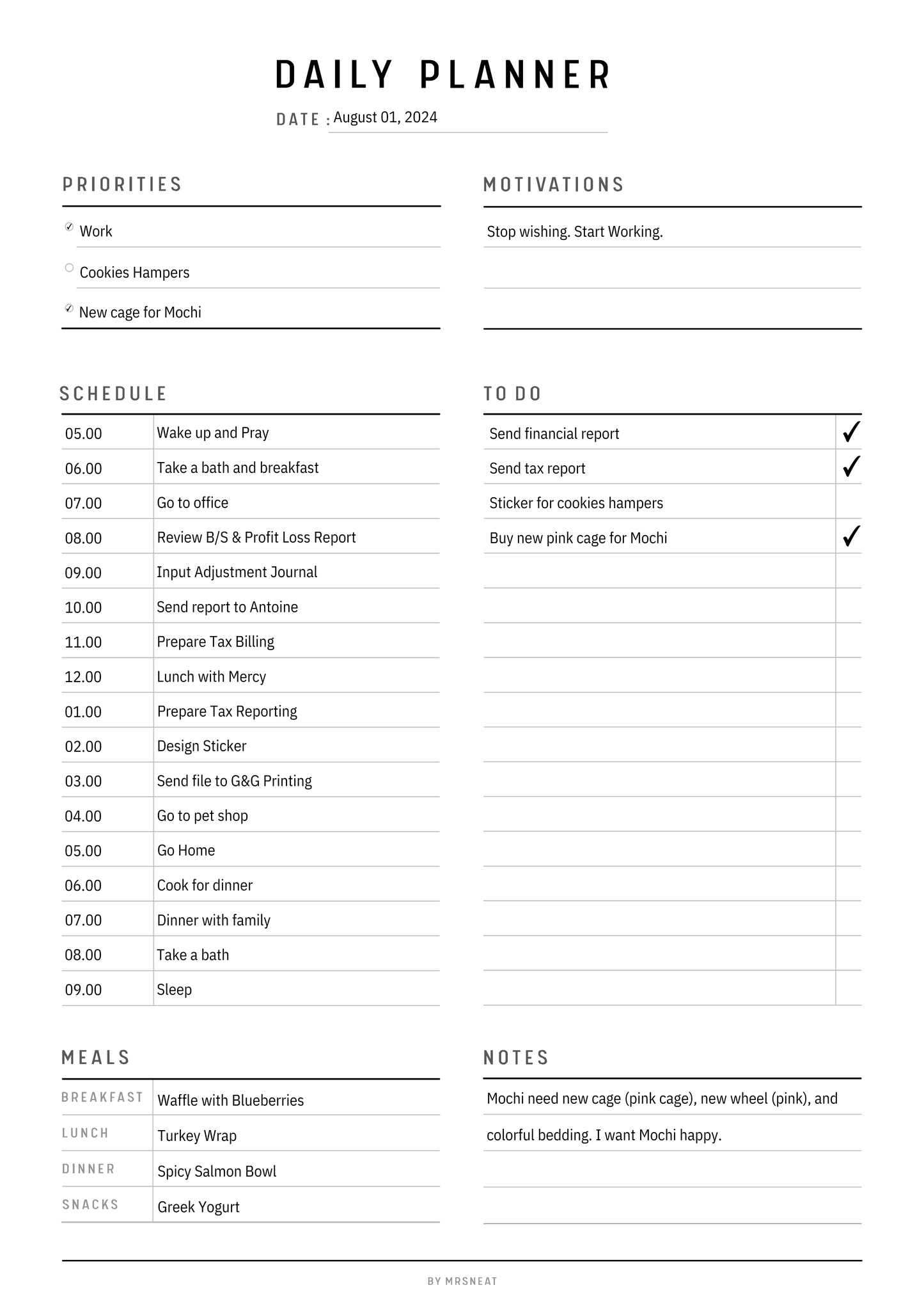 Minimalist Daily, Weekly & Monthly Planner, Sunday and Monday start, A4, A5, Letter, Half Letter, PDF, PDF Fillable, Printable Planner, Printable inserts