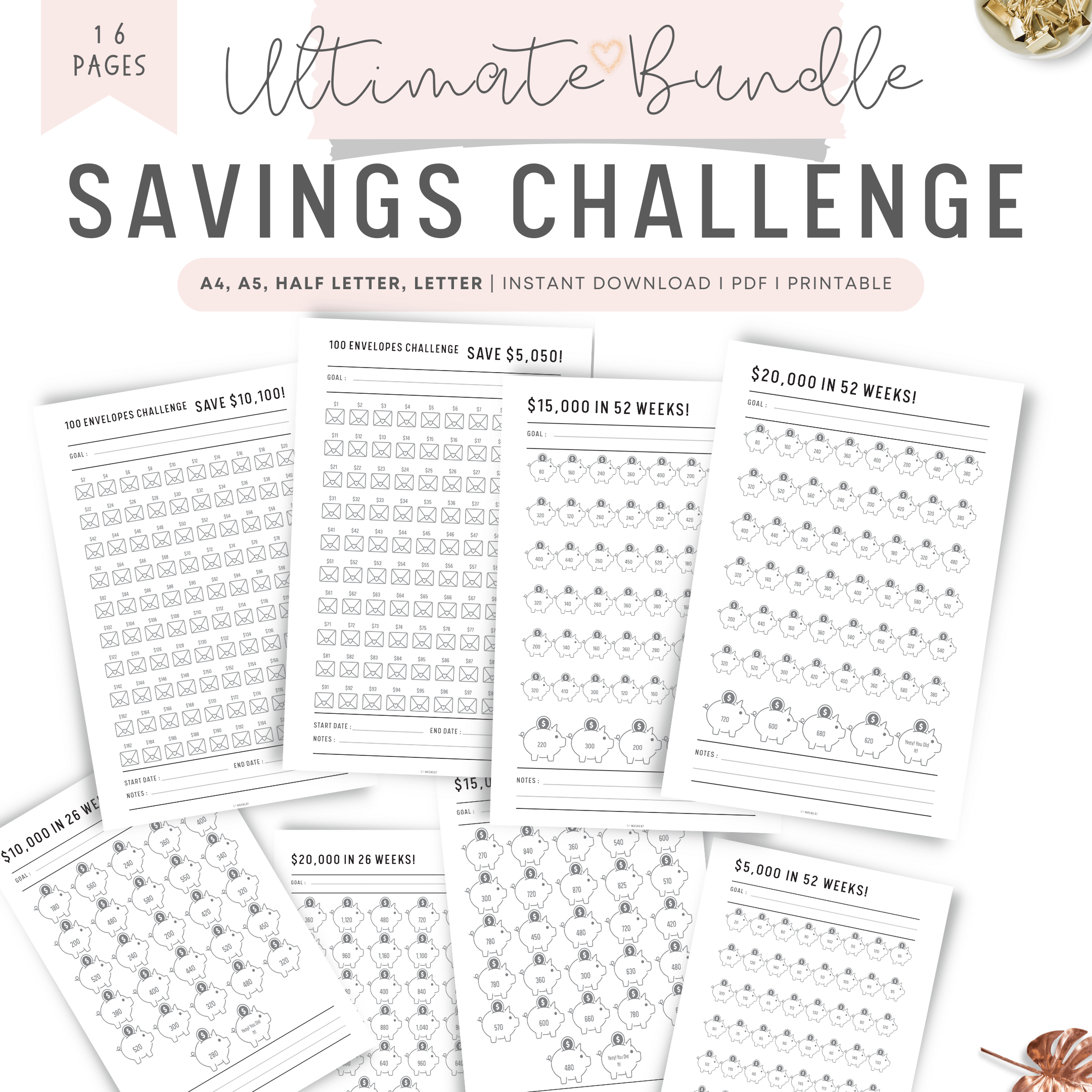 Ultimate Money Saving Challenge Printable mrsneat Ultimate Money Saving Challenge Printable mrsneat