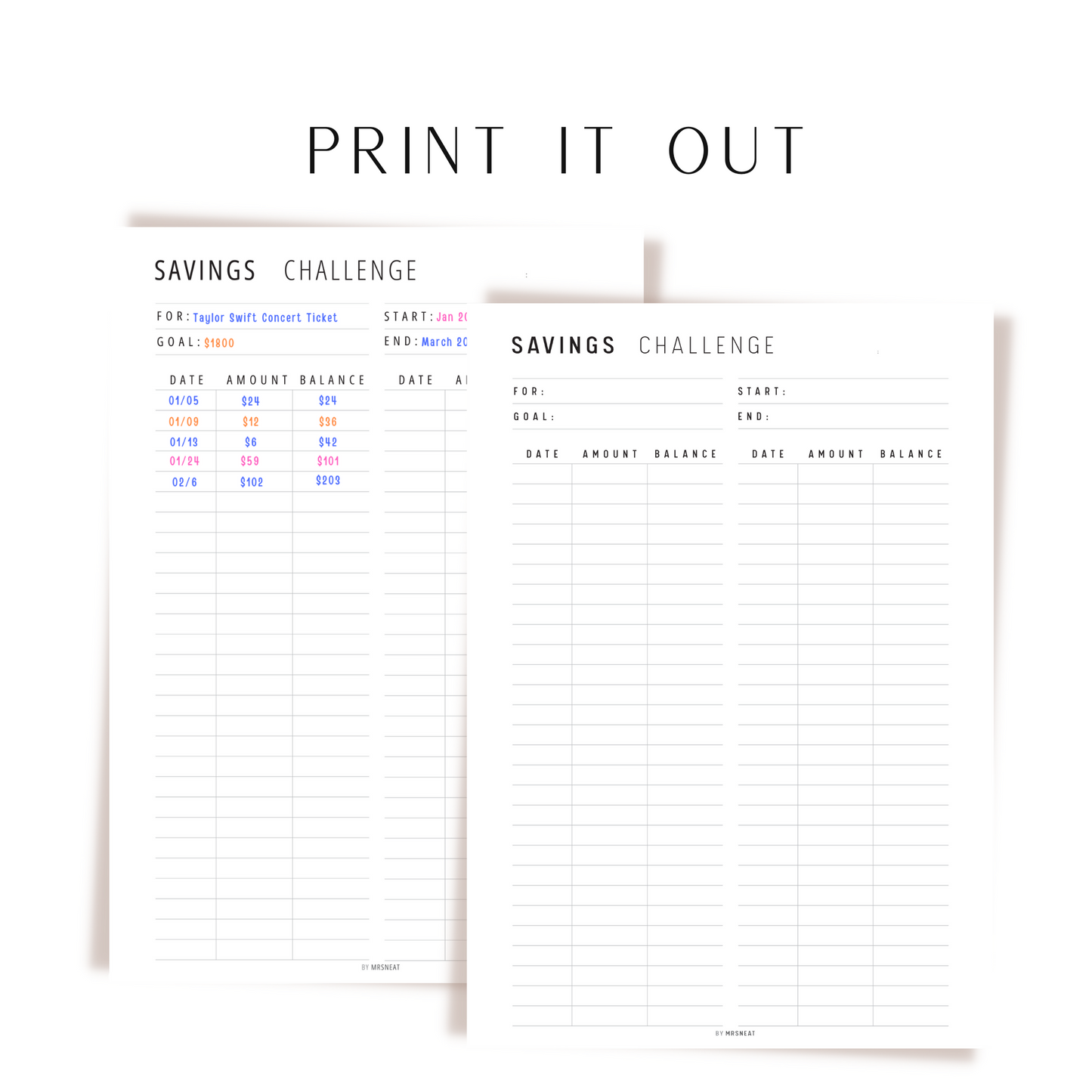 Saving Challenge Printable