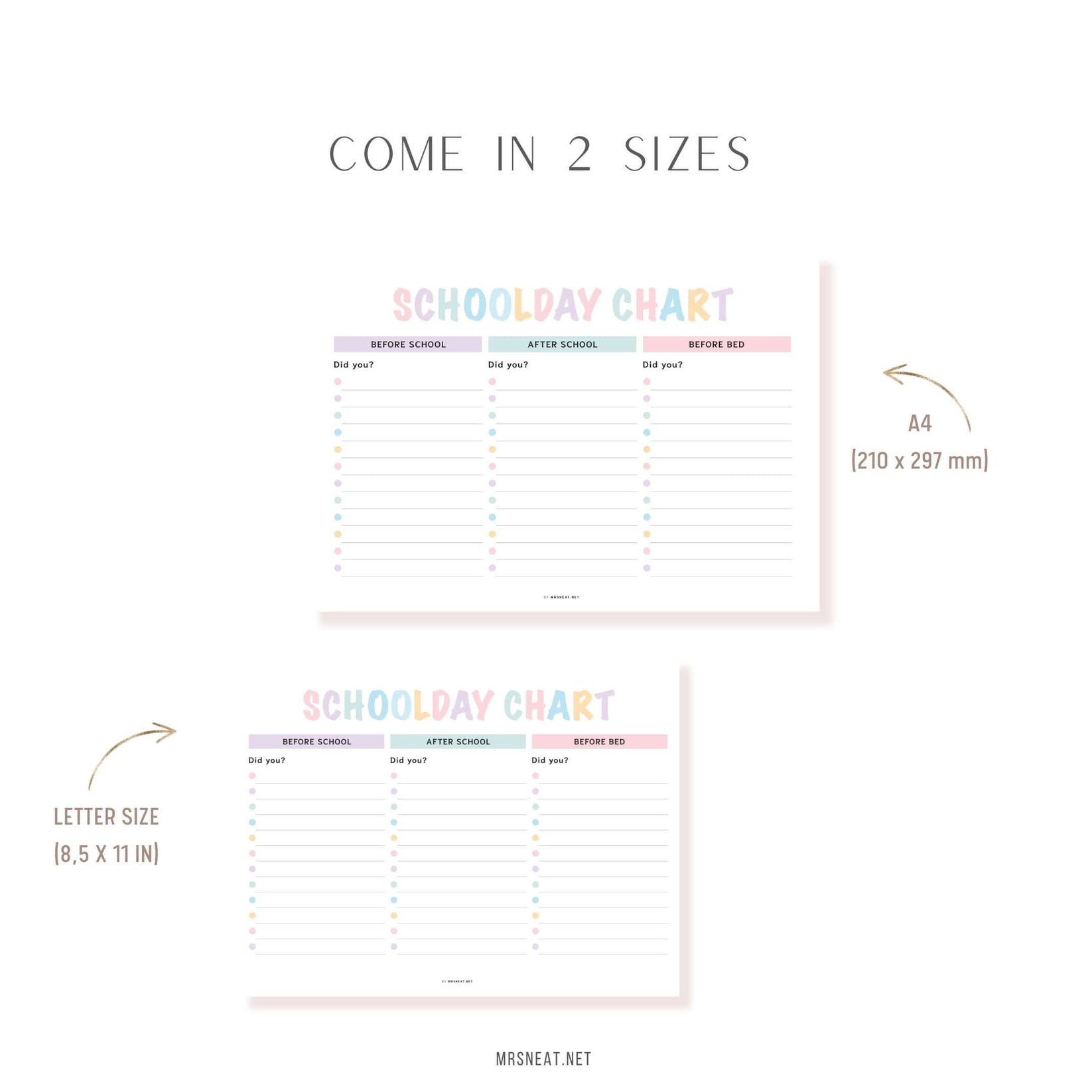 School day chart editable pdf - M493 – mrsneat