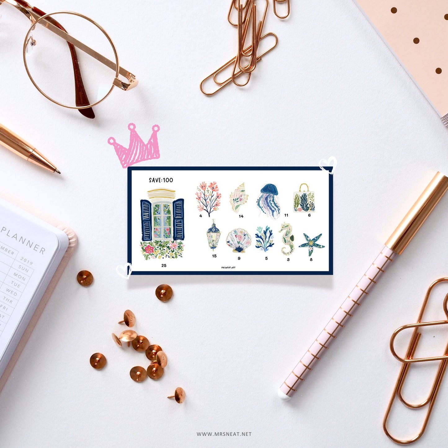 Stunning Blue Navy A6 Sea Mini Savings Challenge to Make every penny count with style and charm.